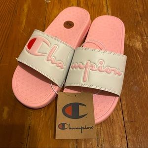Champion Slides Pink/White Size 8